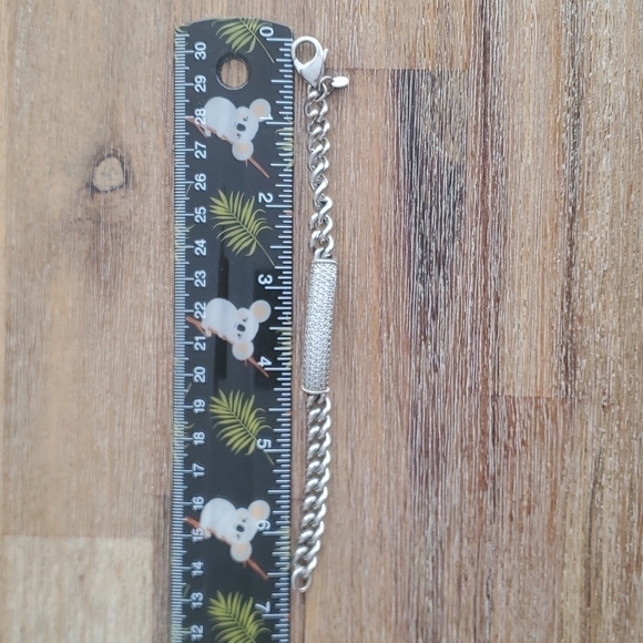 Milor silver and crystal paved chain bracelet - Picture 5 of 6